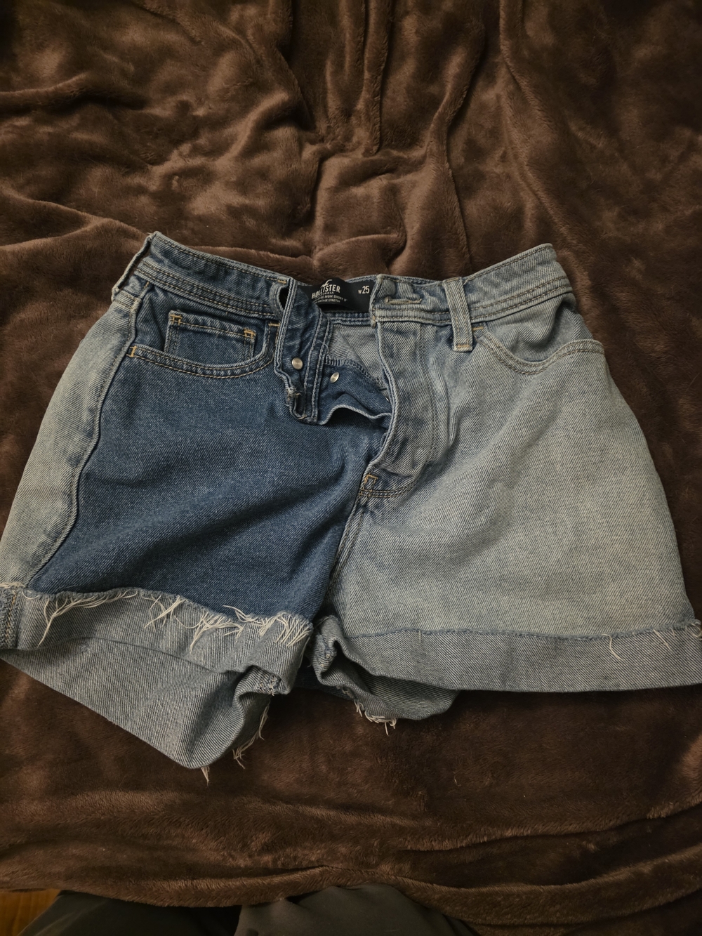 Hollister Two-Tone Blue Denim Shorts